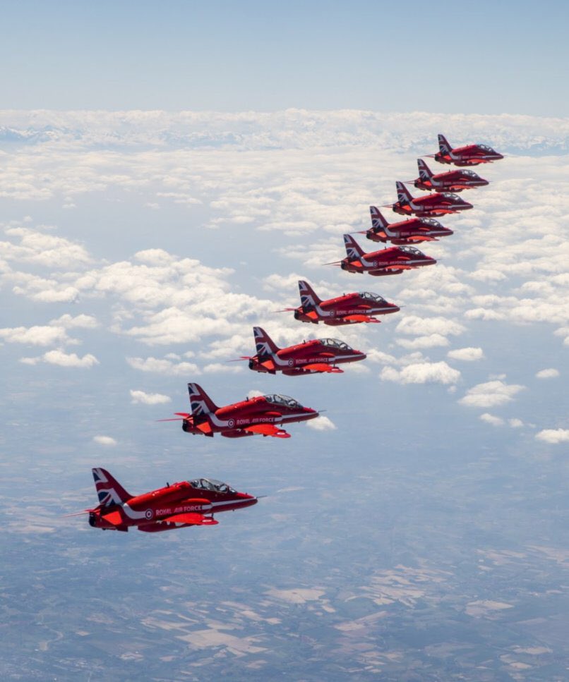FDNY's tweet image. #FDNY members from #Engine34 #Ladder21 welcomed the @rafredarrows to their firehouse in Manhattan. The Red Arrows are in NYC to perform at the 2019 New York International Air Show this weekend.