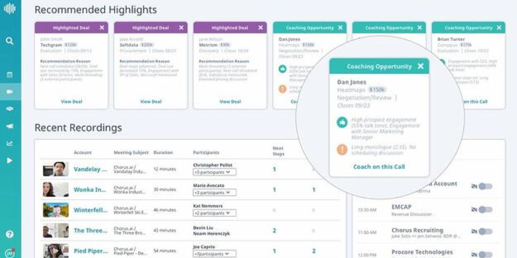 Announcing Chorus Recommendations: Translating #ConversationIntelligence Data Into Deal Visibility and Coaching Action Items ter.li/xqww3g #sales