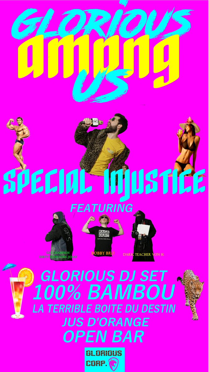 Orange24_7's tweet photo. AFFICHE OFFICIELLE
Samedi, en direct sur la chaîne de la @GFS_OfficialCha sur twitch, ne manquez pas le PPV spécial #Gloire, #GloriousAmongUs !
Be Ready, Be #Glorious
#GloriousCorp
#JoinTheCorp
#ForeverGlorious
#NextGFSChampion https://t.co/ZdqwxbJsrO