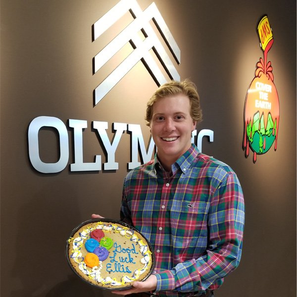 AskOlympic's tweet photo. Farewell and thank you to Olympic's summer intern Ellis Langermeier. Ellis jumped right in and utilized his supply chain management and marketing studies to assist in a multitude of projects. He was truly a pleasure to work with.  Have a great year at John Carroll University! https://t.co/Lvo4SCRuAL
