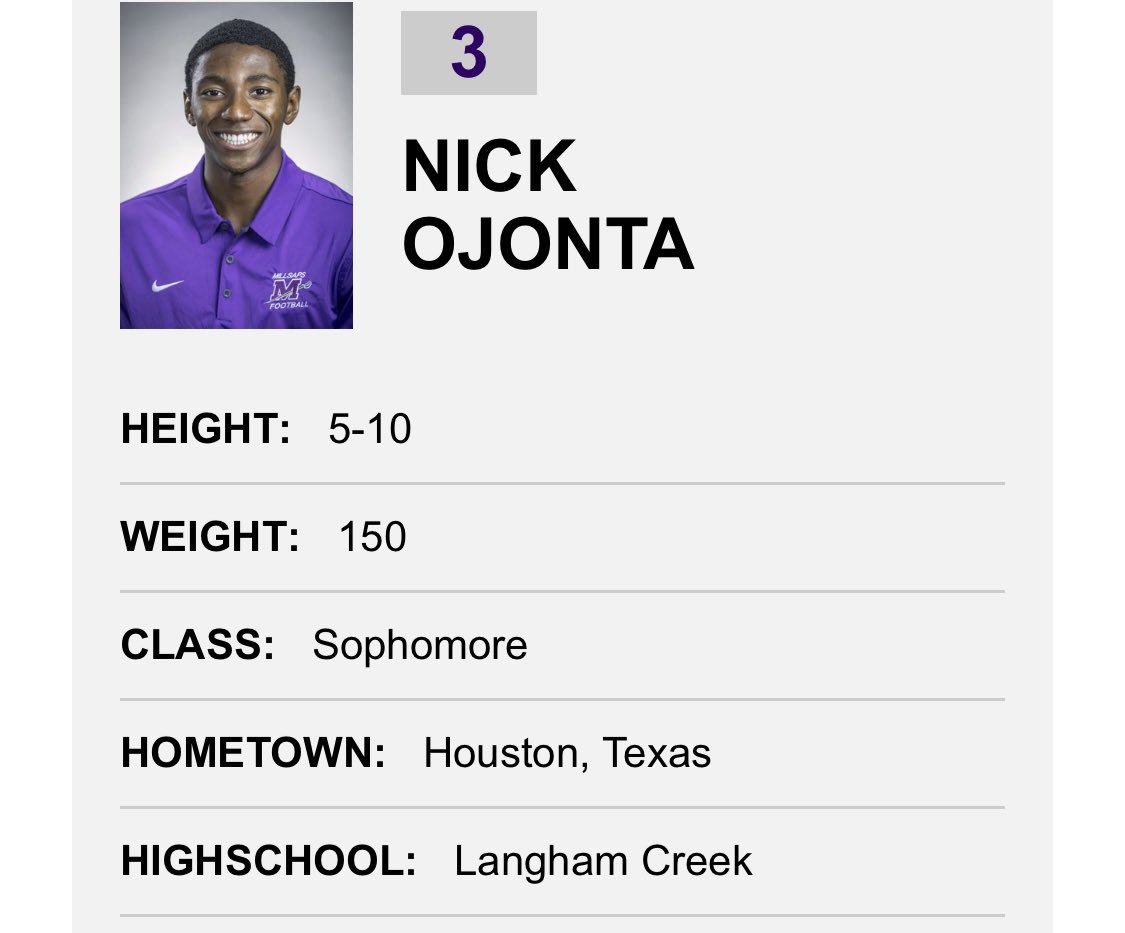 LCLobosFootball's tweet photo. Lobos! Please wish @_TheNickOjonta good luck as he begins his second season at Millsaps College. #FlipTheM #LobosAtTheNextLevel https://t.co/Kg8CAGPmpk