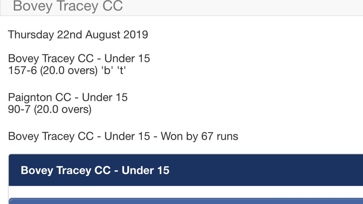 BtccColts's tweet photo. @BtccColts great win for U15’s @bovey_cc https://t.co/HG0SOvnNIH