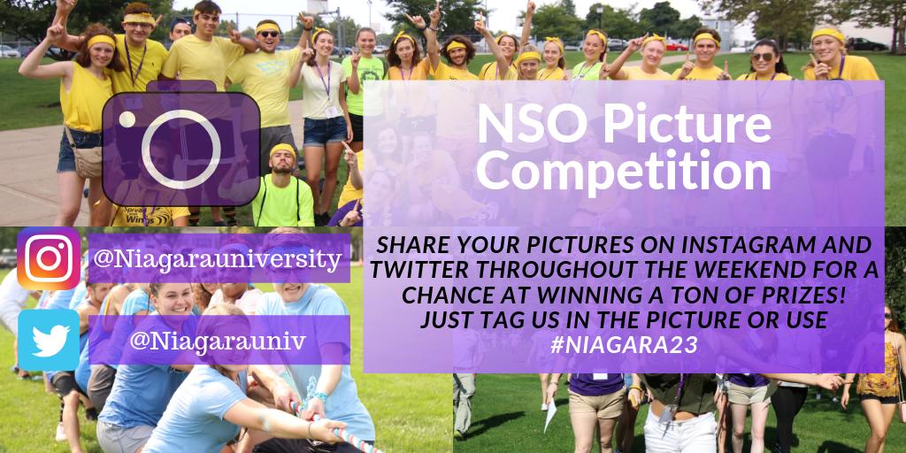 🚨NSO Announcement 🚨
😯Like prizes!?
🤩Want some free stuff!?
📸Post your favorite pictures from the weekend on Instagram and Twitter for a chance to win big prizes! 
Just tag us or use #Niagara23
*Only for new students / Must be up by Monday morning*