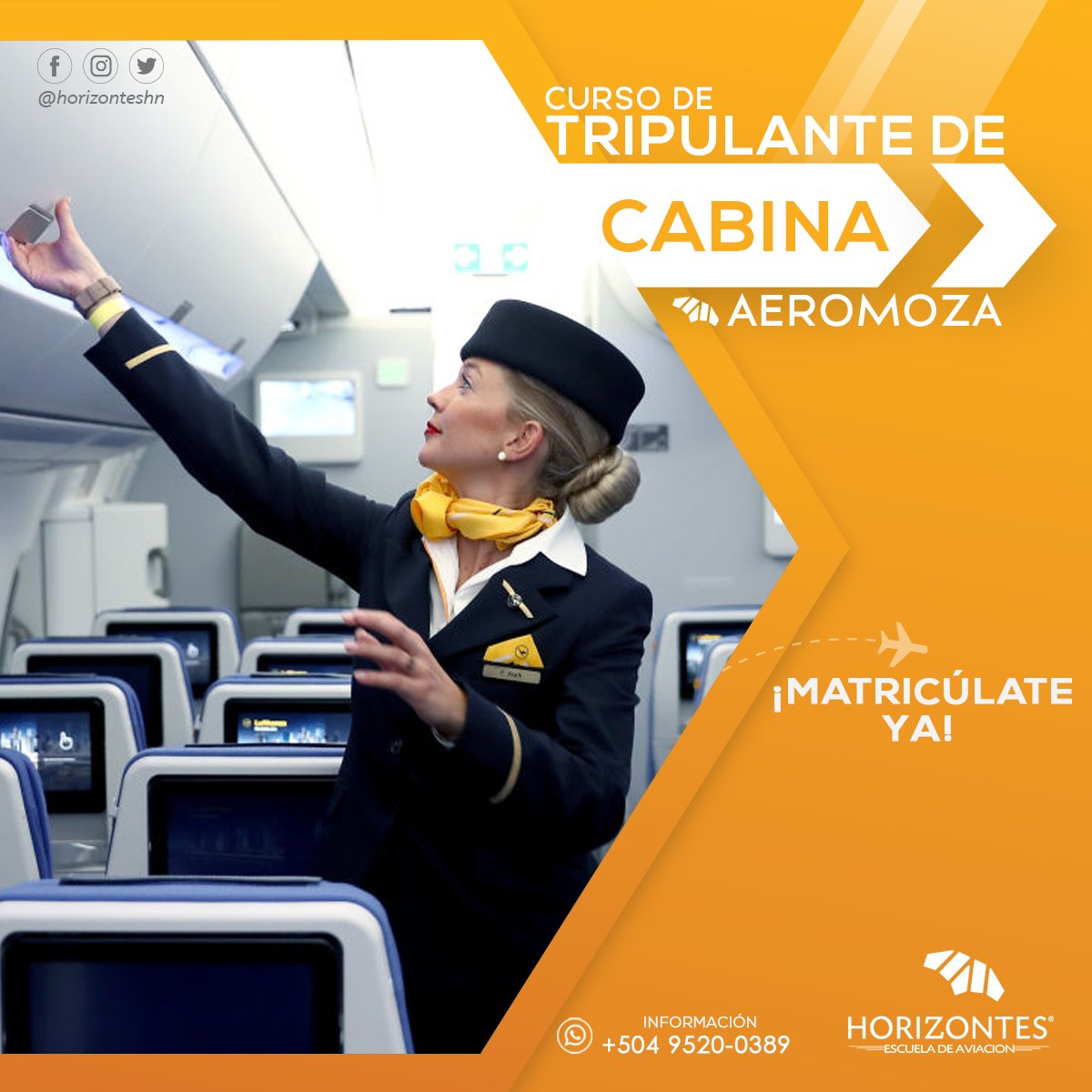 Horizonteshn's tweet photo. ✈️CURSO DE AEROMOZA (TRIPULANTE DE CABINA)

📝Inscripciones Abiertas para San Pedro Sula
🗓Inicio de Clases 08 de octubre de 2019

📌Info: https://t.co/bjNRmNFjRk

🌐Ingrese a: https://t.co/dW0vTa1Abq https://t.co/5G4bHwX2qc