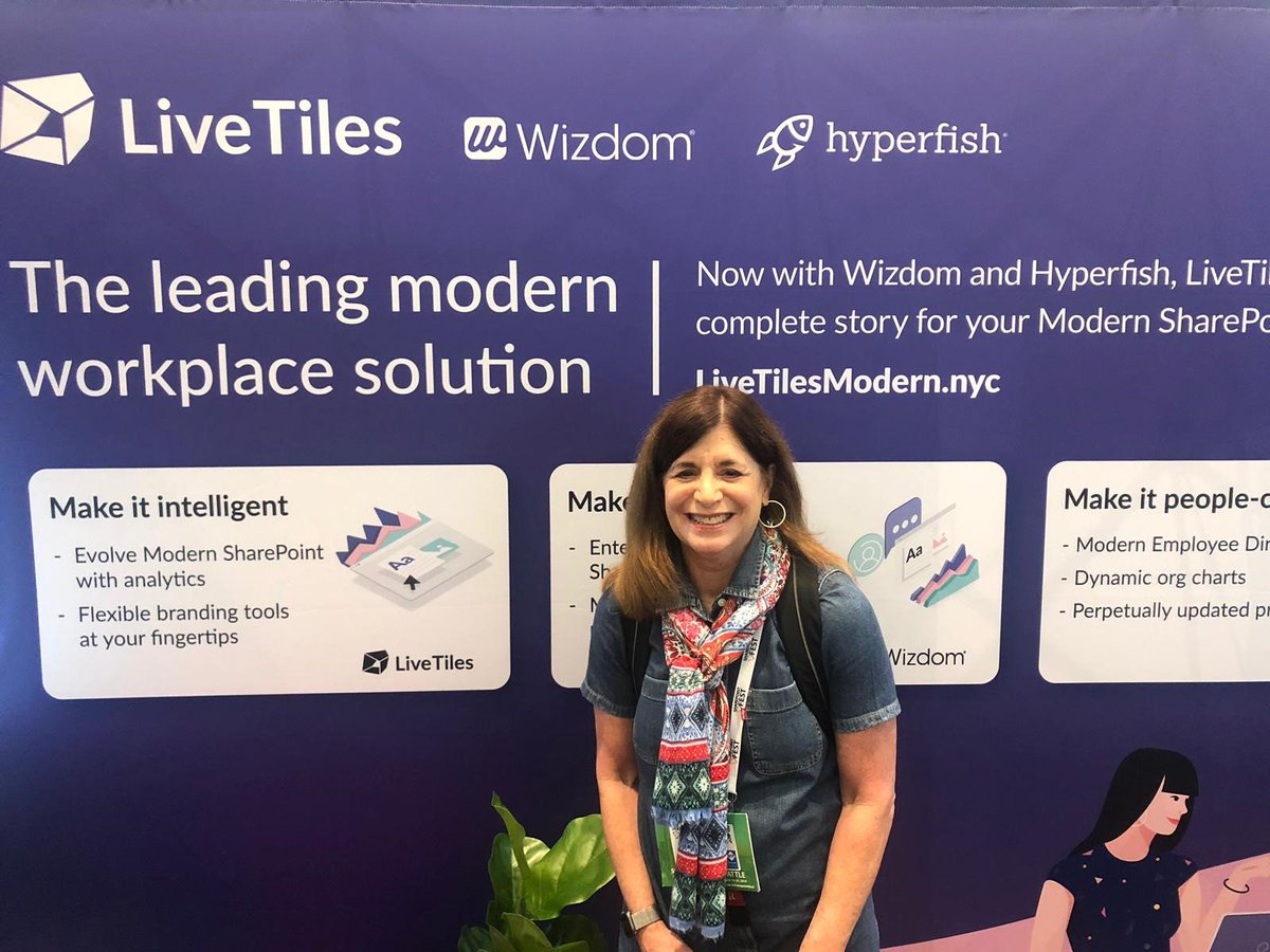 livetiles's tweet image. Thanks for stopping by our #SPFestSea booth @susanhanley! We enjoyed chatting about how #LiveTiles can make #ModernSharePoint exponentially more intelligent, powerful and personal. 

#MakeItModern #SharePoint #Office365 #LiveTiles #Wizdom #Hyperfish #ai #intranet #greatconnection