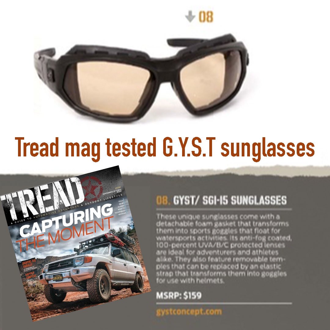 GYSTconcept's tweet photo. A few month ago "Tread mag tested SG1” #sunglasses & they liked them #tread #travel #overlanding #outdoorliving #outdoors #mudding
#offroading #adventure #treadmag #treadmagazine https://t.co/nydc4HMTY6