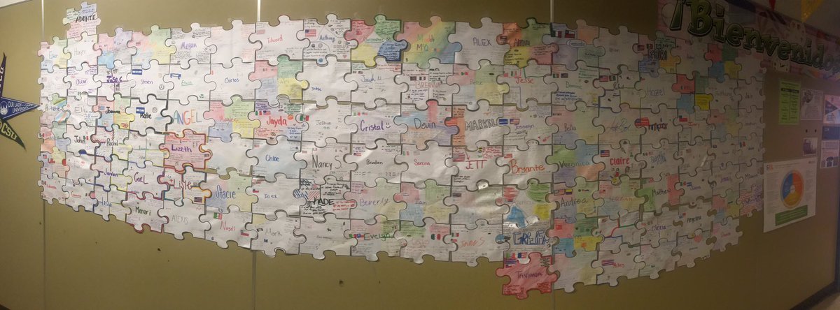 CoachRodCHS's tweet photo. Cultural Identity Puzzle Pieces.
En español: Students spoke about what makes them unique individuals, made connections with peers and explored the details of how we all fit together in our awesome @AustinCrockett  Community!

#CulturalIdentity #AISDProud #AISDGameChangers https://t.co/AsT6j3kdJj