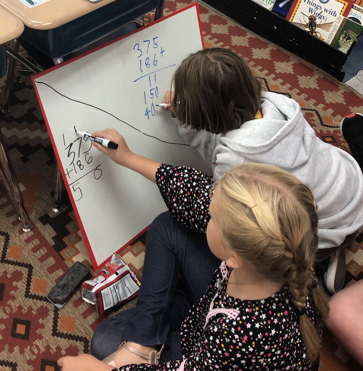 TNteachNhike's tweet photo. Addition with partial sums vs. the standard algorithm.... which one won out as fan favorite today? The partial sums strategy by a landslide! They said, "It just makes more sense!"🤓🙌🏼 @HVES_Hawks @merewhaley @GaryPetko #math #mathisfun #mathematics #addition #mathchat #MathStrat https://t.co/HprkApRHHw