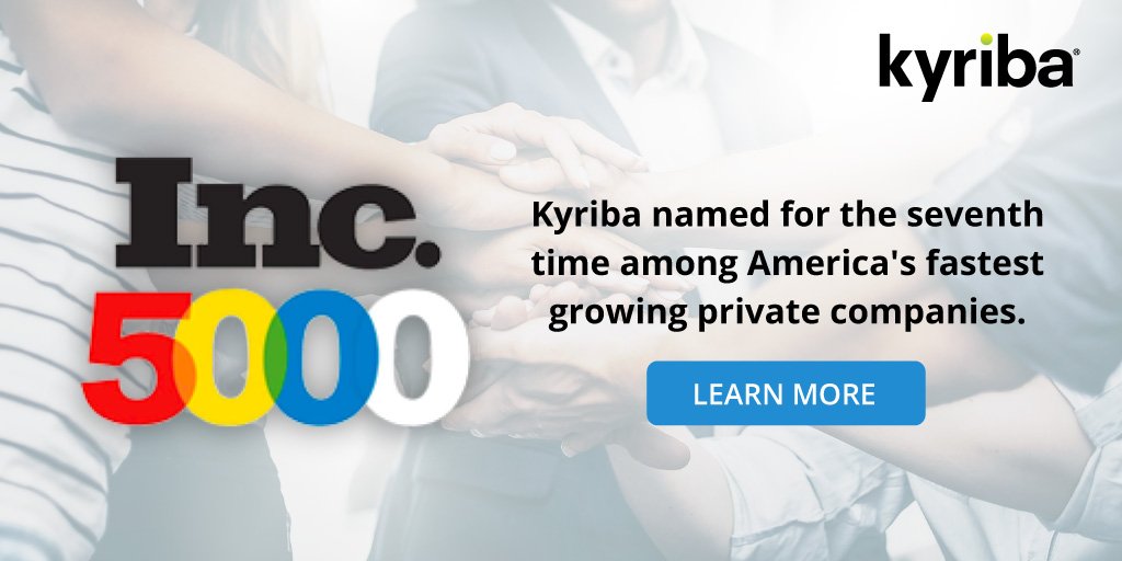 kyribacorp's tweet photo. Kyriba is thrilled to be part of the @inc5000 Fastest-growing Companies list for 2019. We spoke with several of our Kyriba team members to hear what they had to say about their experience with Kyriba. Read about what they had to say: https://t.co/Mwbj86Nek3 https://t.co/JmtvppvhOc