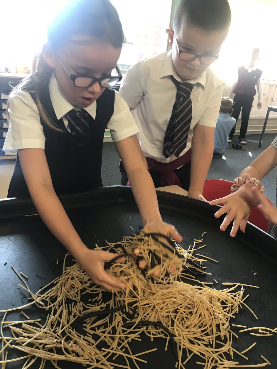 MrsNScott2018's tweet photo. P3 @stdavidsprimary are having fun reading Roald Dahl’s ‘The Twits’ together. Today we read about Mrs Twit’s Wormy Spaghetti trick she played on Mr Twit! #ReadingFun #WormySpaghetti https://t.co/wzOV1I5YSu