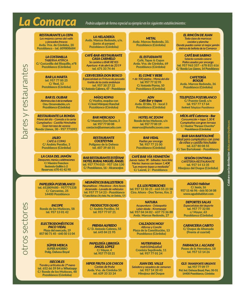 Oye. Hoy hemos actualizado la lista de distribuidores del Semanario La Comarca. Échale un vistazo y acércate a cualquiera de esto establecimientos para hacerte con tu periódico en papel.