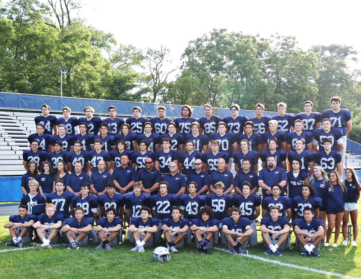 ManasquanFC's tweet photo. Your 2019 Manasquan Warrior Football Team. Only 3 weeks until the season opener at the Wigwam vs RBC on 9/14. Go Big Blue! https://t.co/BckIS2sEUs
