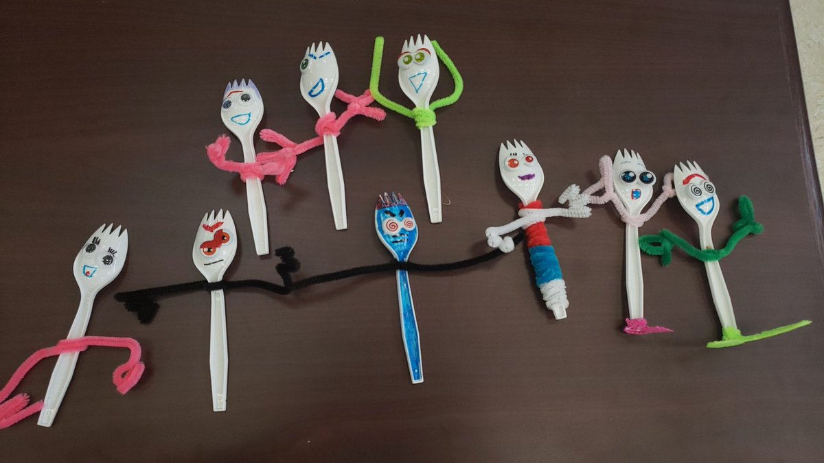 AmyGeeLibrarian's tweet photo. Little lost Forkys from #LyfordTechBash #techstory7 #TechBash2019 https://t.co/TkX1NkJGLJ