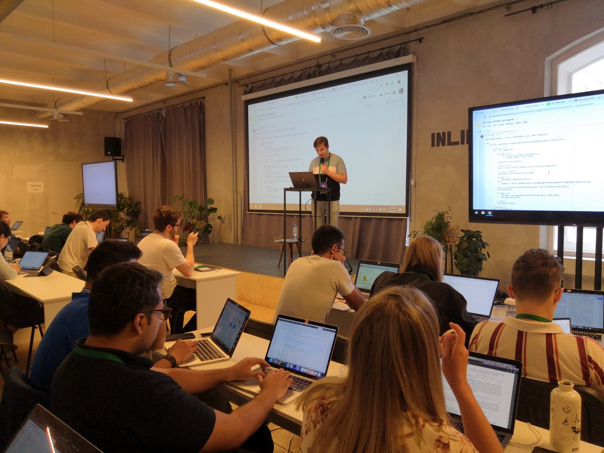 deepbayes's tweet photo. Today was a generative models day! First, @eozakharov gave a talk and a practical session on Generative Adversarial Networks https://t.co/K0CEBlbV8W