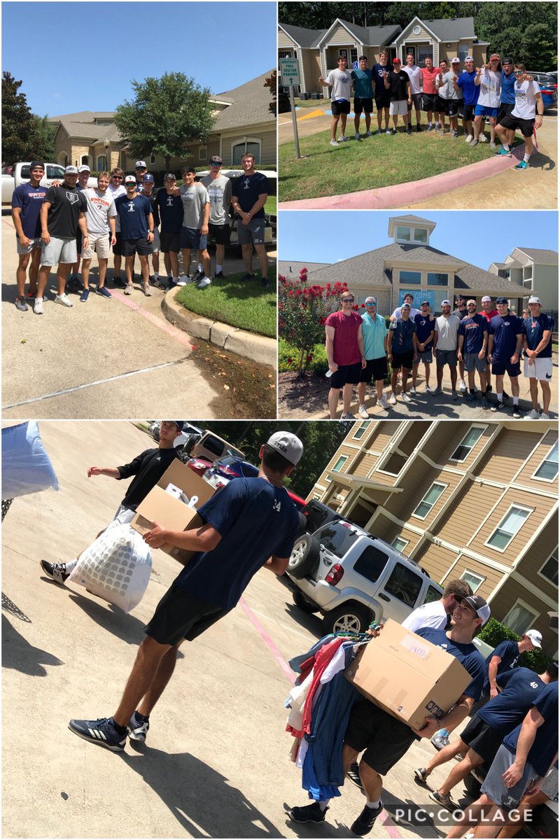 uttylerbaseball's tweet image. First day everybody on campus, guys getting some work in! See ya again tomorrow morning! #serviceoverself #patriotmovers