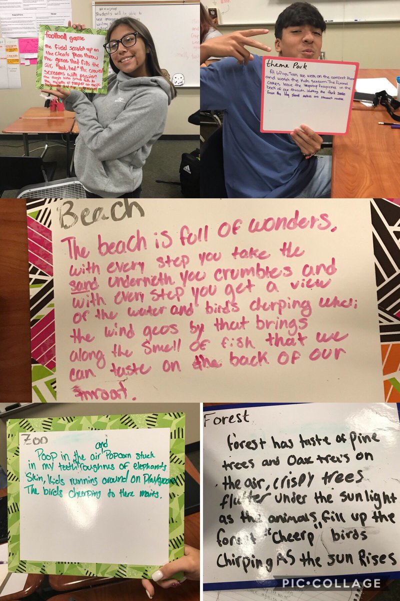 AshleyHLang's tweet photo. These young writers practiced adding imagery to their writing today to create settings readers can visualize! #spartanslearn #spartanswrite #phsfocus2020 https://t.co/sFGiOaUqZc