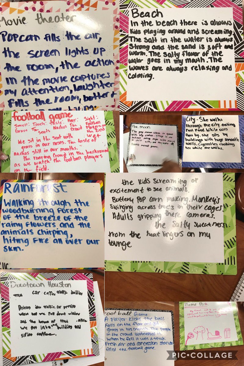 AshleyHLang's tweet photo. These young writers practiced adding imagery to their writing today to create settings readers can visualize! #spartanslearn #spartanswrite #phsfocus2020 https://t.co/sFGiOaUqZc