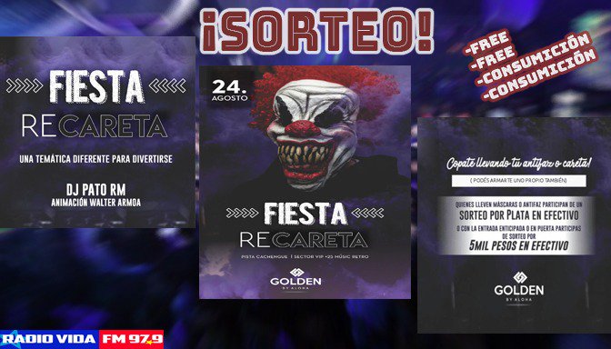 RadioVidaMacia's tweet photo. #Sorteo 🎉
Te regalamos 👉DOS FREE y DOS CONSUMICIONES👈 para #GoldenDisco by #Aloha 🔝💪👏
Para PARTICIPAR solo tenes que:👇
⏩ SEGUIR a @RadioVidaMacia
⏩ Dar RT
¡Y ya estas participando!
◾Para tener DOBLE CHANCE participá también en Instagram de Radio Vida Maciá◾ https://t.co/814cdODeB8