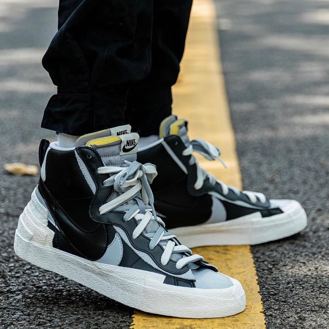 sacai blazer mid black grey