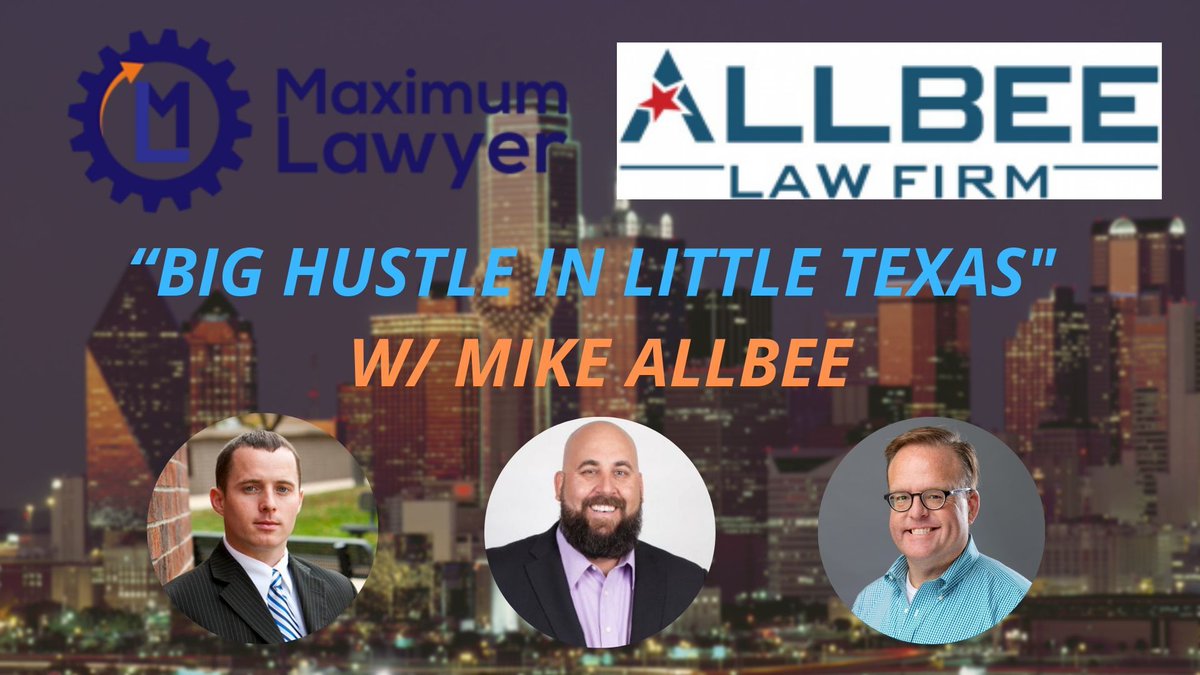 expertsdotcomvp's tweet photo. “Big Hustle in Little Texas” w/ @CallBigMike - Maximum Lawyer https://t.co/NDU6CUztc3. If you don't like Mike Allbee more after listening to this episode, I'm not sure what's wrong with you? New episode from @LawyerTyson and @jimhacking #lawyers https://t.co/m4yefkTr2g