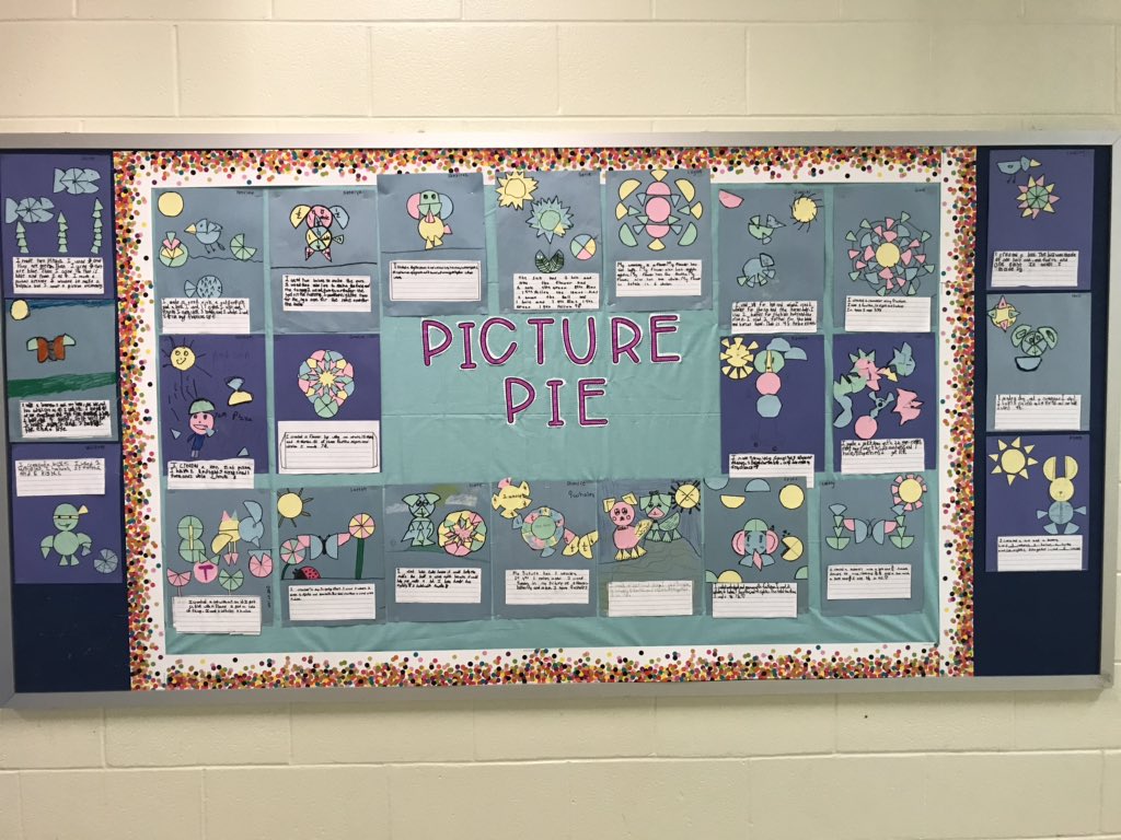 bulldogmathtch's tweet photo. Yesterday, 4th graders used wholes, halves, fourths and eighths to build animals/scenes. Today they expressed their art pieces as fractions and mixed numbers. I was SO impressed by their creativity!@BellwoodBulldog https://t.co/Ry89g6cneG
