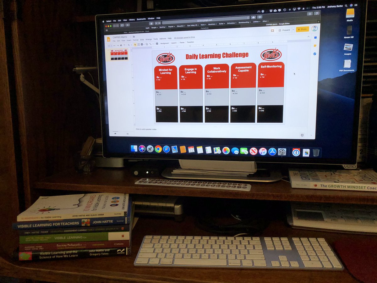 AnthonyBarbaSK8's tweet image. Getting ready for the year w/ #visablelearning goals for students! Not expectations.... but challenges...