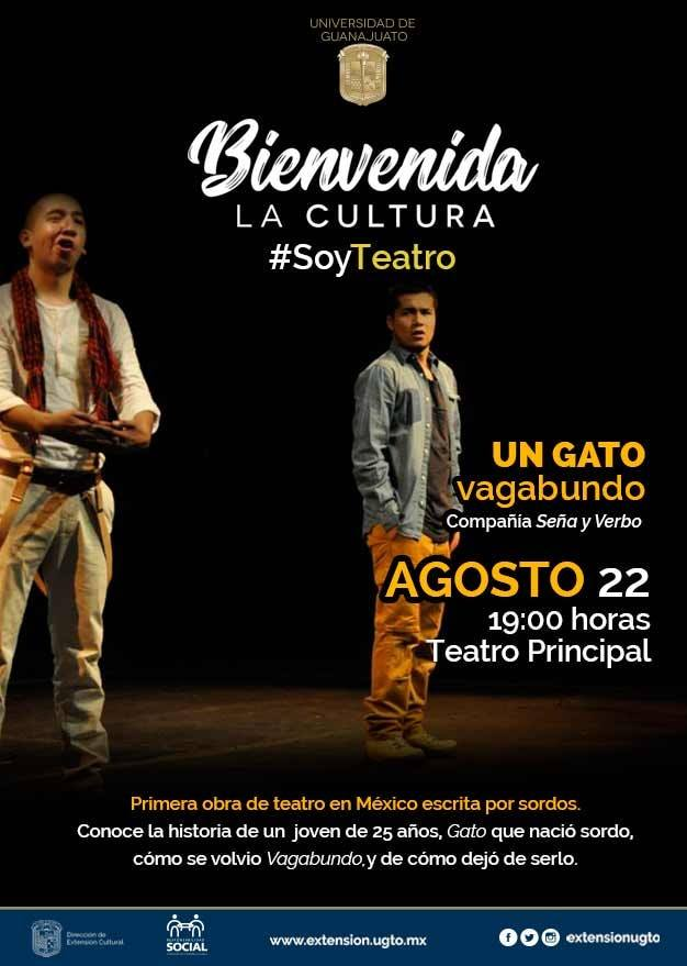 SyVTeatro's tweet photo. #HOY jueves 22 de agosto no te pierdas la presentación de Un Gato Vagabundo, la primera obra de teatro en México escrita para sordos
#TeatroPrincipal /19:00 horas / #EntradaLibre

#BienvenidaLaCultura #ExtensionUGTO https://t.co/oyvFFJR40s