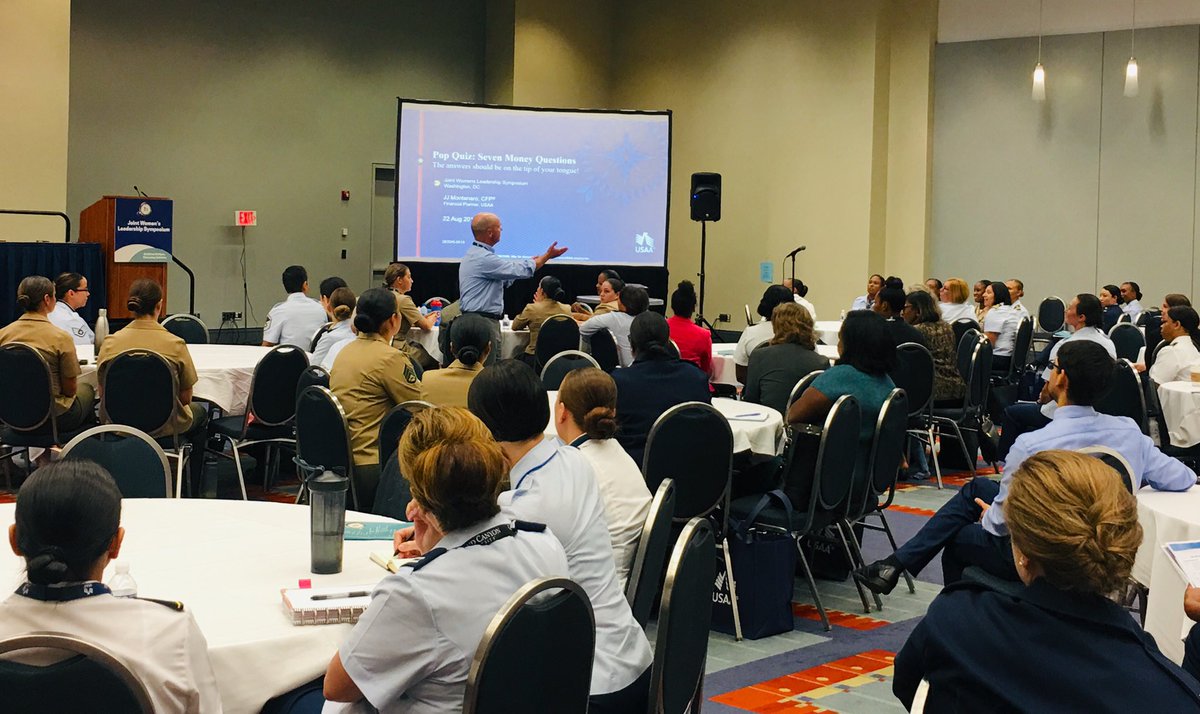 JJMontanaro's tweet photo. Great to represent @USAA at #JWLS2019 - Enjoyed talking money with a great group of patriots! https://t.co/HivqwRONBh