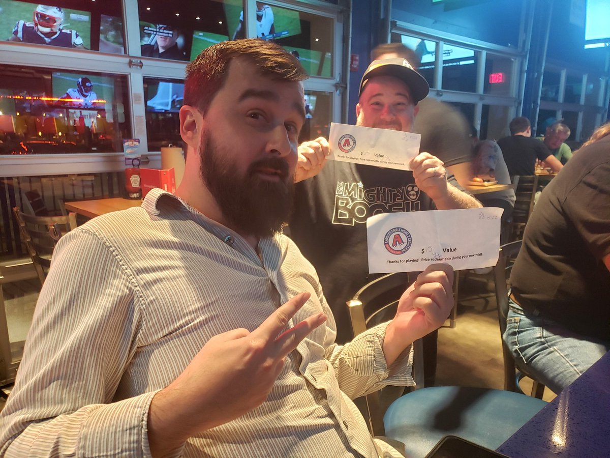 CrespoTrivia's tweet photo. We had over 40 people playing as 13 teams at @AroogasRt436 tonight and it was super competitive! Congrats to teams SCANDALOUS ENCHILADA and MAUDLIN FROGS for winning 1st and 2nd place! Come play Curtis Earth Trivia next Thursday for your chance to win! https://t.co/DbTtYAJMfO