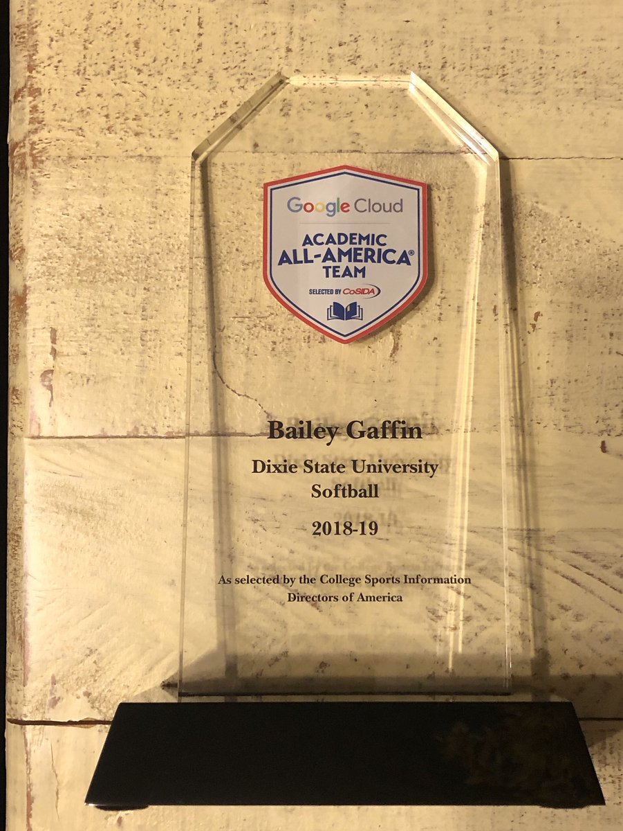 UtahTech_SB's tweet photo. @DIXIESTATESB Congrats @BaileyGaffin @googlecloud Academic All American. Amazing example of being a great student athlete!  @CoSIDAAcadAA @DixieAthletics https://t.co/fjfjwRjAH5