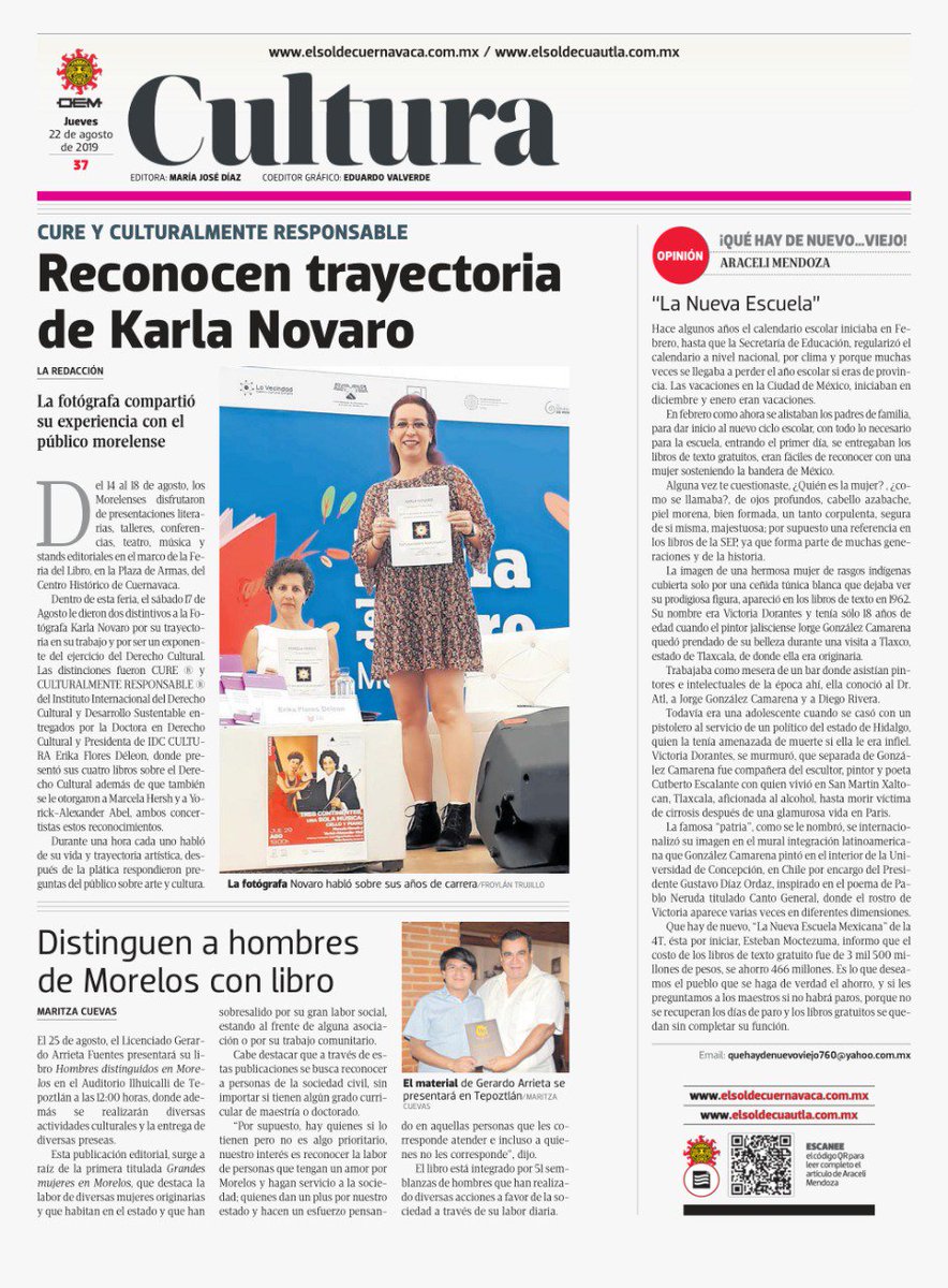 Gracias a <a href="/SolDeCuernavaca/">El Sol de Cuernavaca</a> <a href="/ElSoldeCuautla/">El Sol de Cuautla</a> y a Froylan por mi reportaje