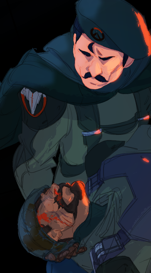 Collophora's tweet photo. “Commander Reyes is just being nice because of that time I saved him in Cape Town” #overwatch #overwatchretribution https://t.co/oYzGv1ujbz