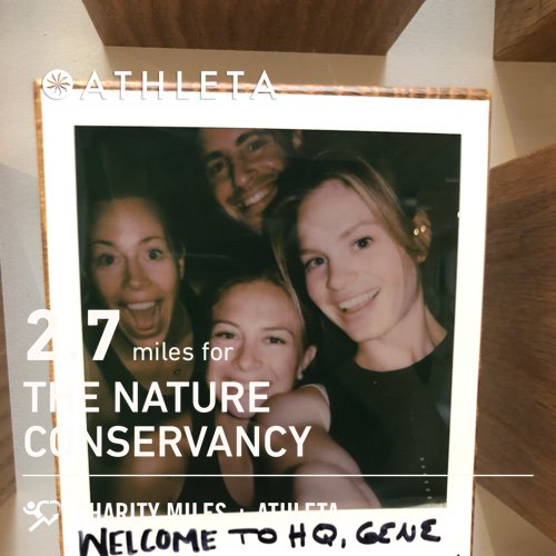 2.7 <a href="/CharityMiles/">Charity Miles</a> for <a href="/nature_org/">The Nature Conservancy</a>. Thx <a href="/Athleta/">ATHLETA</a> for sponsoring me! #RaceForThePlanet