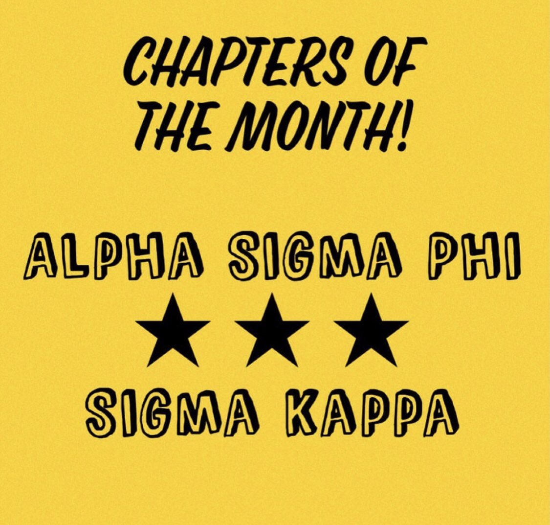 StateOmega's tweet image. Our chapters of the month are....
☆ ALPHA SIG AND SIGMA KAPPA ☆

OoO encourages you all to get to know members of these chapters this month! ✨🖤