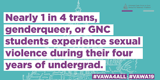 Did u know nearly 1 in 4 trans, genderqueer or GNC students experience sexual violence during their 4 years of undergrad? #NASW supports the reauthorization of VAWA. It's the one action that supports survivors’ voices and provides a pathway to justice and healing #VAWA4ALL
#VAWA1