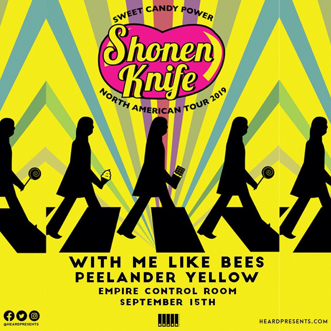 HeardPresents's tweet photo. ★ DON'T FORGET ★ 

#HeardPresents: @ShonenKnife with @MeLikeBees and Peelander Yellow (@peeyellow) at @EmpireATX Control Room on 9/15!

TICKETS
☞ https://t.co/Bd82zmwdEU
FACEBOOK
☞ https://t.co/KOR2LnZ5I9 https://t.co/LWJN06IdO7