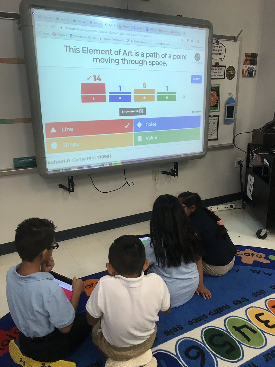 Playing Kahoot using the Elements of Art! ❤️🎨<a href="/daviscfb/">Dale B. Davis Elementary</a>