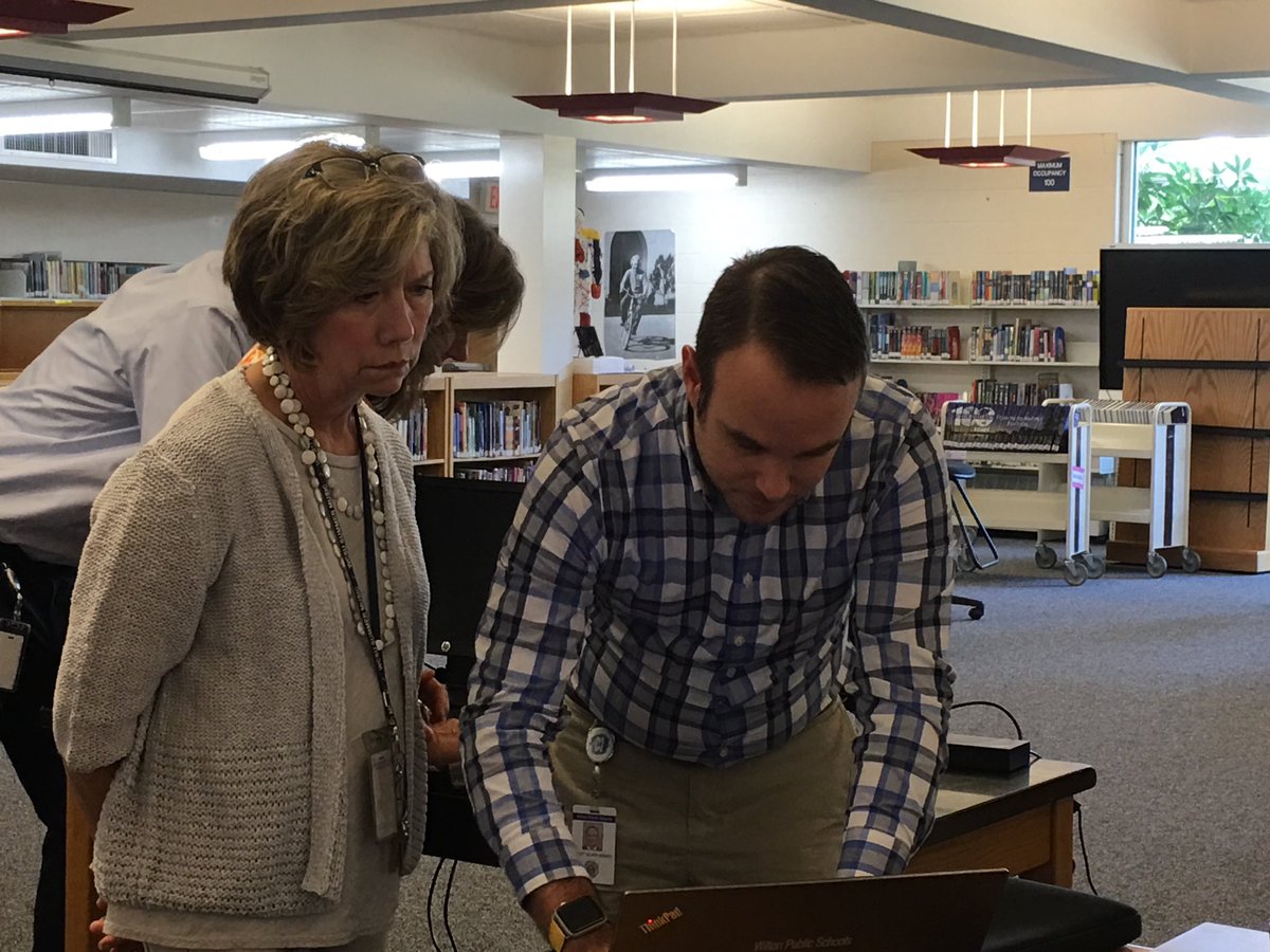 fkompar's tweet photo. Middlebrook teachers receive their new laptops while learning what’s new with tech. @SrBonito1 @mb_cloutier ⁦@MBEllisl⁩ ⁦@MissFeltz⁩ ⁦@DrKevinJSmith95⁩ #wiltonwayct https://t.co/0r2wRjMP34