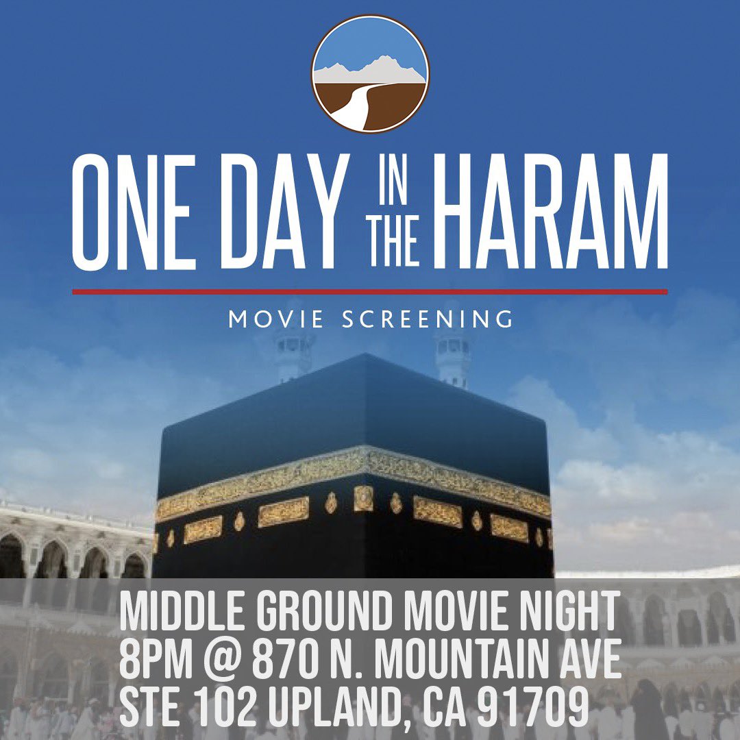 imam_marc's tweet photo. In Sha'Allah, we will be showing movies and documentaries with an Islamic theme on the 4th Friday of each month @ 8:00pm.
This month's film is “#OneDayInTheHaram” directed by Abrar Hussain. https://t.co/nsxuNuR3O3