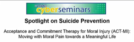 RMIRECC's tweet photo. #ElevateTheConvo A3: A poignant example of new research approach via @LaurenMBorges, a Clinical Research Psychologist here studying Acceptance & Commitment Therapy. She helps Veterans move forward with moral pain towards a meaningful life #ACT4Life https://t.co/PkH3CLnOKp https://t.co/Ac4Zz4mbng