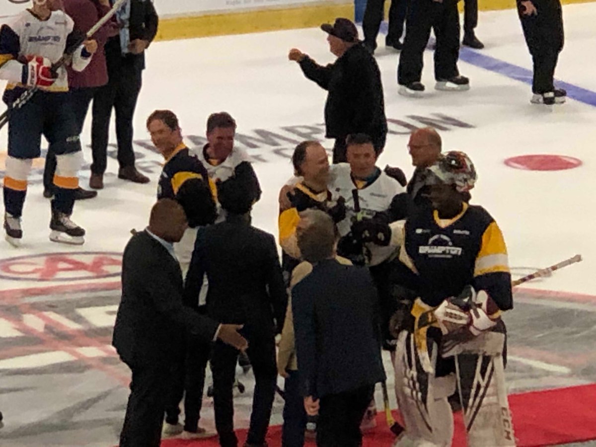 $411,000 raised at Mayor Brown’s Hockey Night in Brampton for William Osler Hospital Foundation! What a night! <a href="/bramptonbot/">BramptonBOT</a>