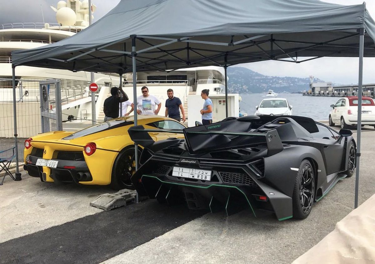 It's painted Nero Nemesis with Verde Ithaca accents. He debuted the car in Monaco along with you a Yellow LaFerrari. Yes he has 2. That interior is nuts by the way