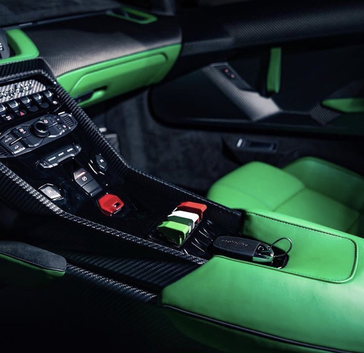 It's painted Nero Nemesis with Verde Ithaca accents. He debuted the car in Monaco along with you a Yellow LaFerrari. Yes he has 2. That interior is nuts by the way