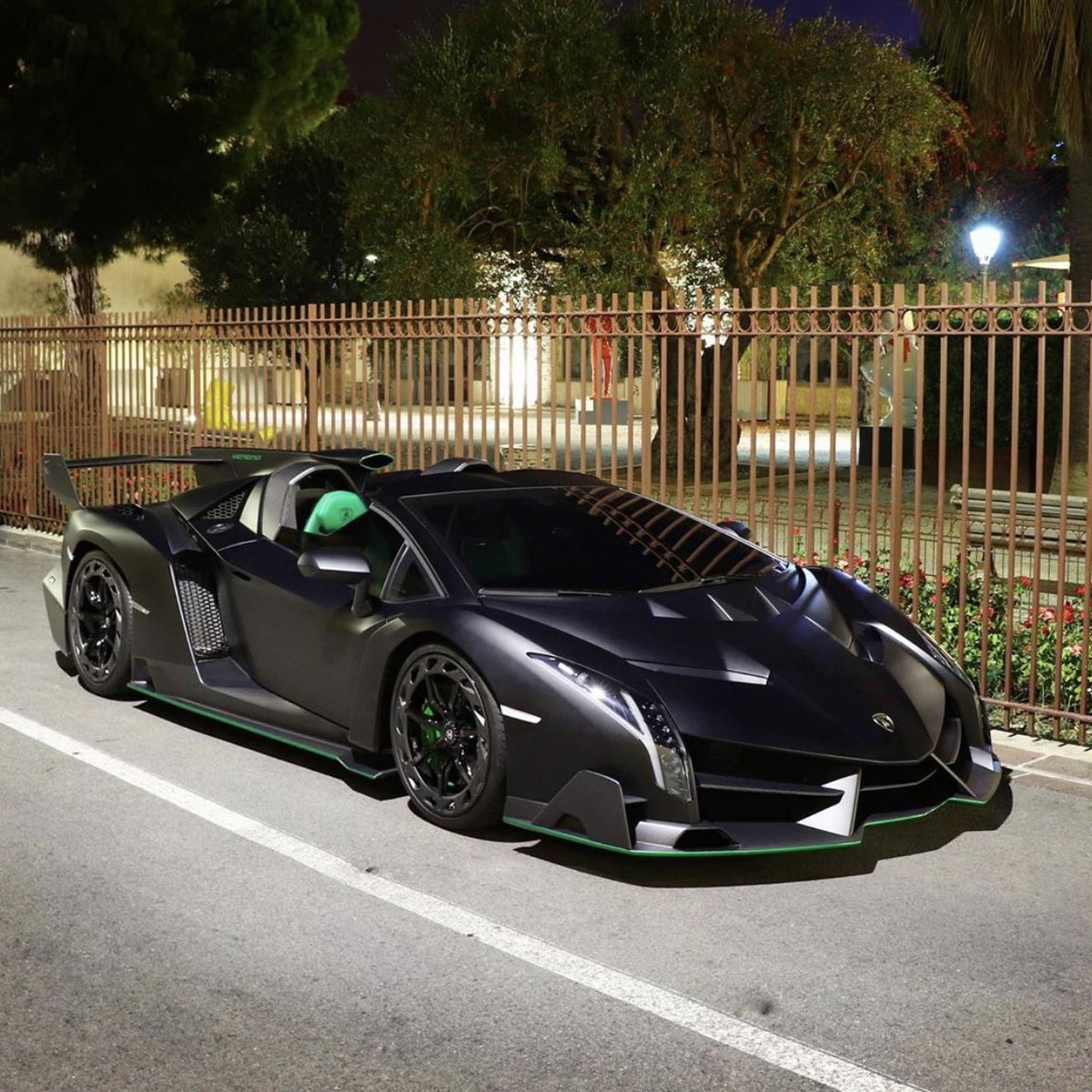 It's painted Nero Nemesis with Verde Ithaca accents. He debuted the car in Monaco along with you a Yellow LaFerrari. Yes he has 2. That interior is nuts by the way