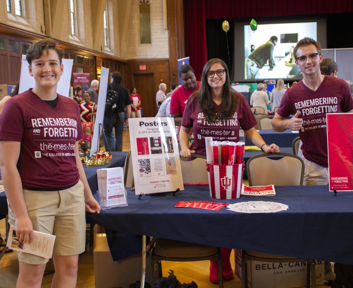 IUBThemester's tweet photo. Our #themester interns loved meeting students at our College Expo booth today! 🔴⚪️ #rememberforget #IUNSO19 @ Alumni Hall https://t.co/gk8jF7o0K9