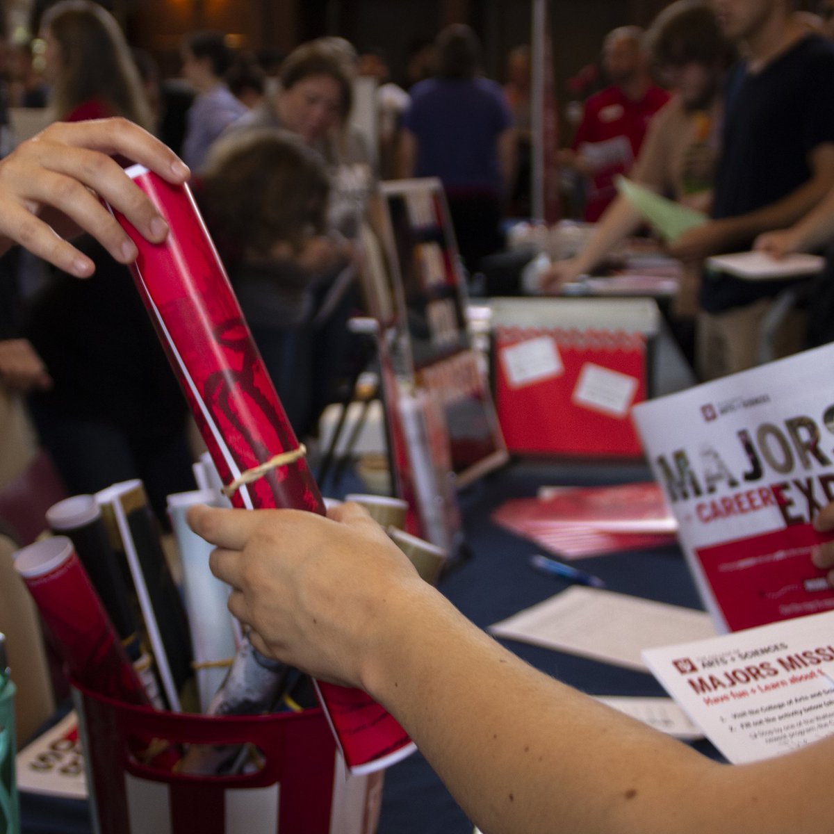 IUBThemester's tweet photo. Our #themester interns loved meeting students at our College Expo booth today! 🔴⚪️ #rememberforget #IUNSO19 @ Alumni Hall https://t.co/gk8jF7o0K9
