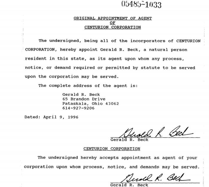 Jerry BeckDied back in 2004 but has a few address shared with Wexner companies+The limited in his bio, so figured I should add him.