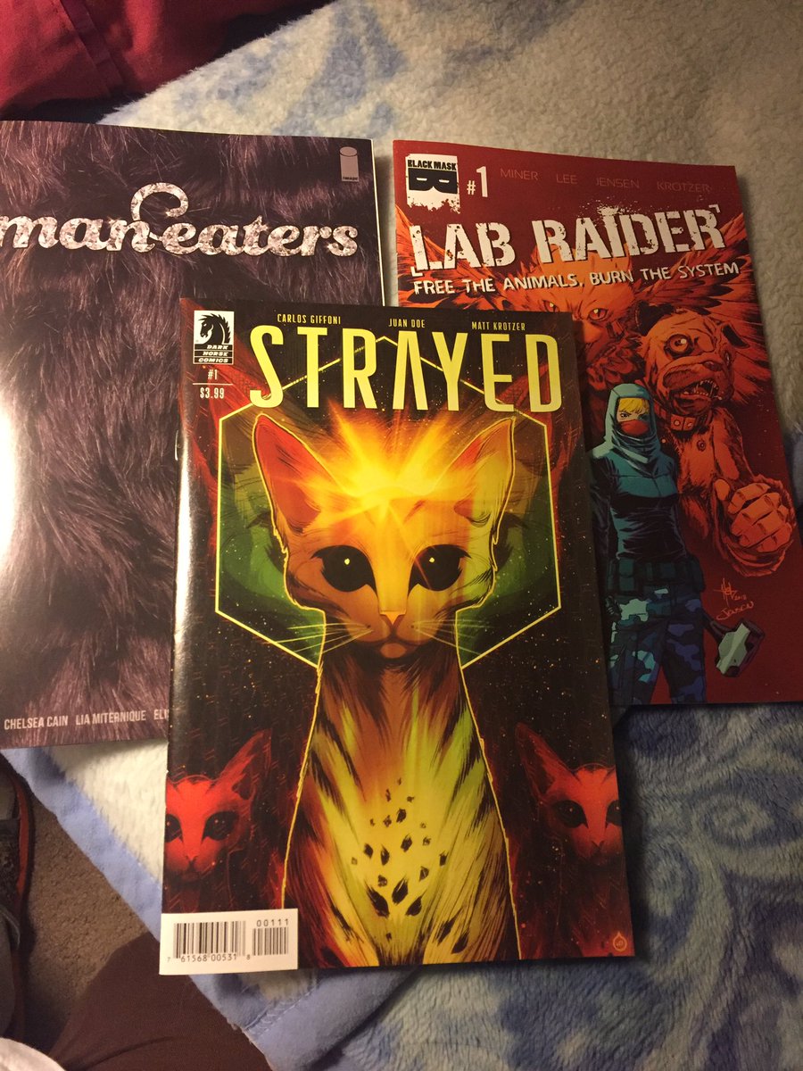 NowImNothing_'s tweet image. Excited to read @DarkHorseComics #Strayed and @ImageComics #maneaters @blackmaskstudio #LabRaider #newcomicbookwednesday