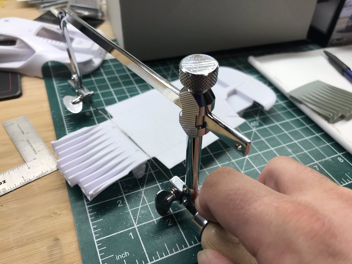 sjgardin's tweet photo. Starting a side puttering project for a diversion from model railroad, been collecting bits for ages, what’s the song lyric, “the first cut is the deepest”?, it’s certainly the one that puts you all in on a project at least! #ScaleModel #SuperDetailing #FordGT #LeMans2016 https://t.co/KoUkYuhCeG