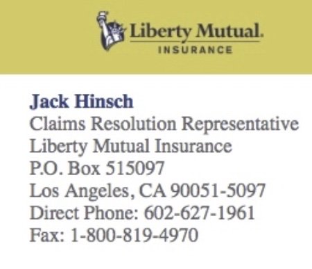 @libertymutual @statefarm @AZInsuranceDept @ArizonaDOT @dougducey @FTC @bbb_us @singleactionss @DAVHQ @AmericanLegion @wwp @VFWHQ @PVA1946 @cowboyfastdraw @NRA @AARP Liberty's claims adjuster Jack Hinsch just came up with a new excuse to delay my settlement